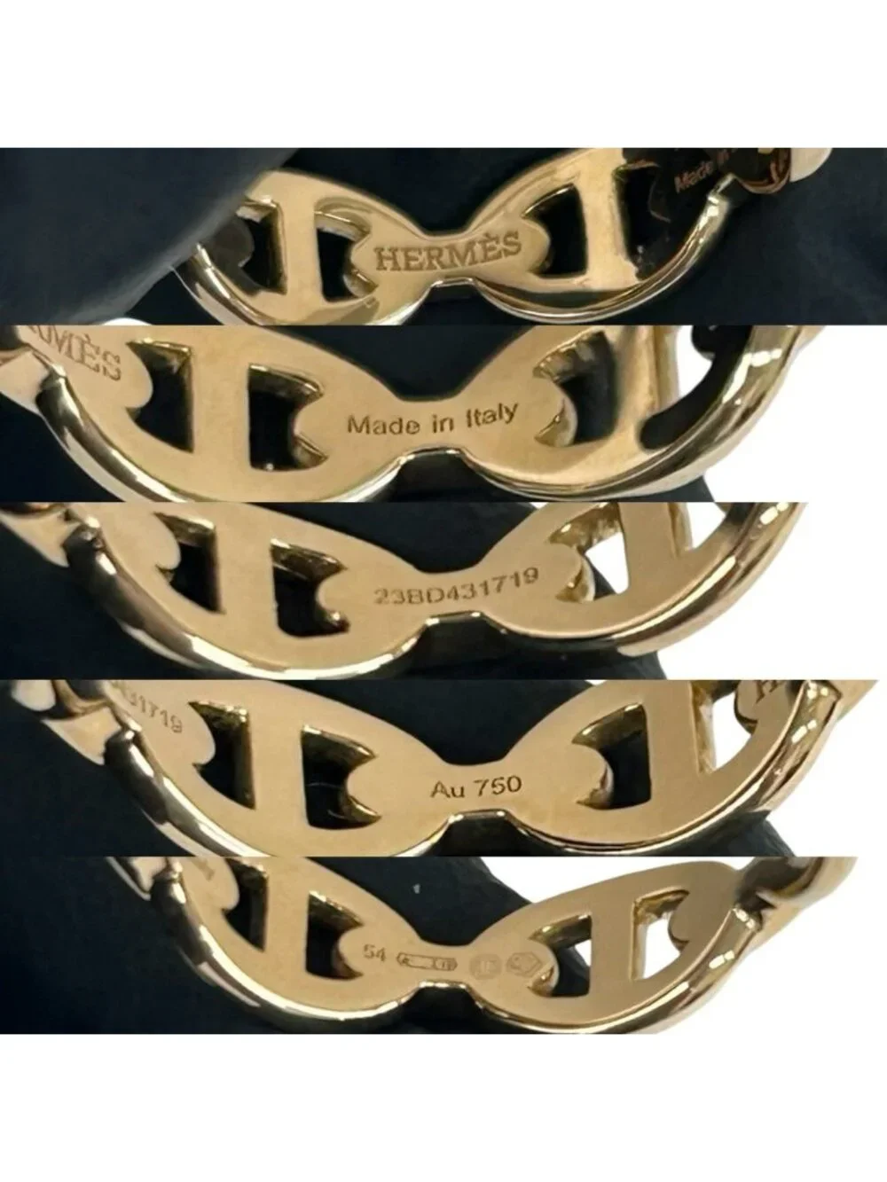 Hermes Enchainee 54 Pink Gold Ring